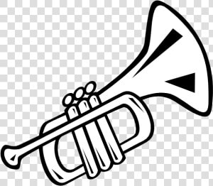 Trumpet Clipart Tumundografico   Trumpet Black And White  HD Png Download