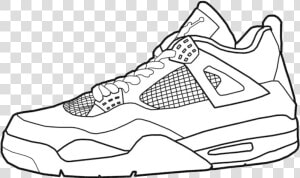 Jordan Air Jordans Coloring Pages Unique Collection   Jordan 4 Easy Drawing  HD Png Download