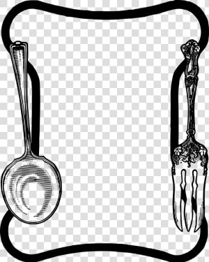 Spoon Fork Frame Clip Arts   Spoon And Fork Frame  HD Png Download