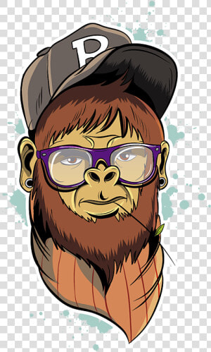 Hipster Monkey  HD Png Download