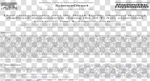 Dust Characteristics Over The North Pacific Observed  HD Png Download