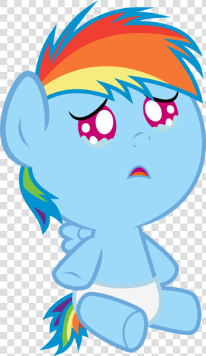 Transparent Crying Baby Clipart   My Little Pony Rainbow Dash Baby Crying  HD Png Download