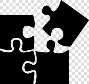 Font clip Art black And White jigsaw Puzzle symbol   Solutions Icon  HD Png Download