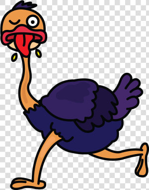 Running Clipart Easy   Ostrich Running Clipart  HD Png Download