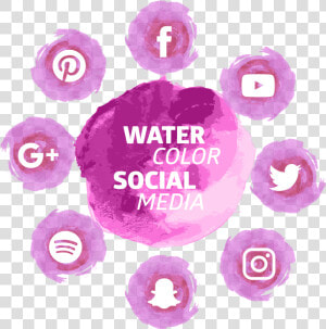 Social Media Download Icon Watercolor Tools Transprent   Transparent Background Watercolor Social Media Icons  HD Png Download