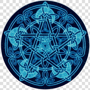 Bumper Sticker   Decal   Celtic Moon Pentacle  HD Png Download