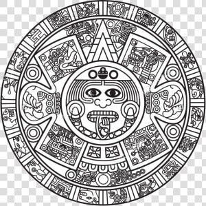 Merchant Drawing Aztec   Aztec Calendar Coloring Page  HD Png Download