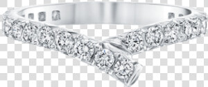 Ribbon Diamond Wedding Band   Engagement Ring  HD Png Download