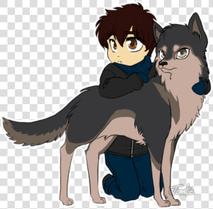 Anime Chibi Wolf Boychibi Boy And His Wolf   Boy And His Wolf  HD Png Download