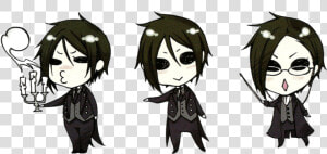 Chibi Kuroshitsuji Black Butler Sebastian Transparent   Sebastian Black Butler Chibi  HD Png Download