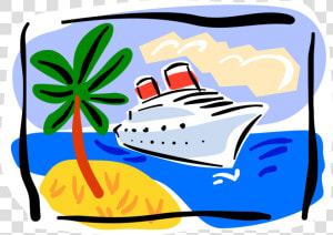 Vector Illustration Of Cruise Ship Or Cruise Liner   Cruise Vacation Clip Art  HD Png Download