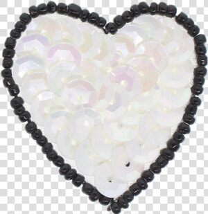 Heart Beaded  amp  Sequin Applique   Necklace  HD Png Download