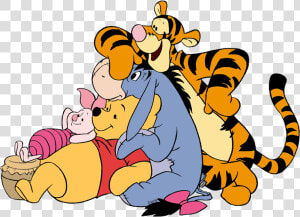 Winnie The Pooh And Friends Clip Art   Winnie The Pooh Tigger Eeyore And Piglet  HD Png Download