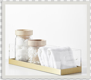 Acrylic And Metallic Caddy   Coffee Table  HD Png Download