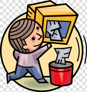 Vector Illustration Of Man Empties Junk Mail Electronic  HD Png Download