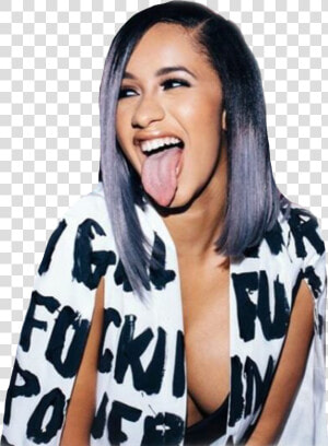 Transparent Cardi B Png   Cardi B Tongue Sticking Out  Png Download