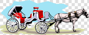 Vector Illustration Of Horse drawn Carriage Carries   Pferdekutsche Clipart  HD Png Download