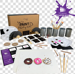 Paint Party Kits 3 5 Person Starter Box Mmm Donuts   Party Favor  HD Png Download