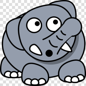 Elephant  Cartoon  Worried  Gray  Mammal  Trunk   Clip Arts Of Animals  HD Png Download