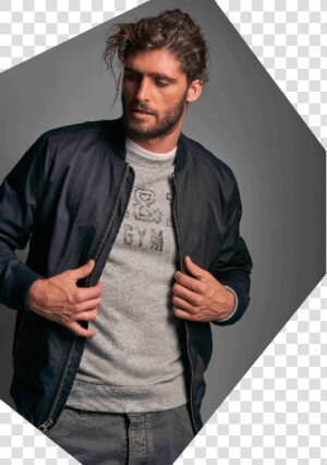 Alex Libby Abercombie Beard Man Bun Model New Look   Abercrombie And Fitch Male  HD Png Download