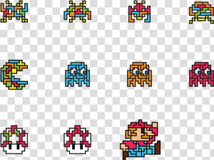 These Characters Are Originally In An 8 Bit Graphic   Old 8 Bit Arcade Games  HD Png Download