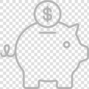 Transparent Don T Litter Clipart   Free Piggy Bank Icon Grey Line  HD Png Download