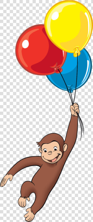 Curious George Png   Curious George With Balloons Clipart  Transparent Png