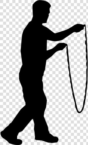 Jumping Rope Man Silhouette Free Photo  HD Png Download