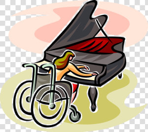 Vector Illustration Of Concert Pianist Musician In  HD Png Download