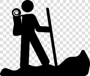 Hiking Person Silhouette With A Stick   Hiking Icon Png  Transparent Png