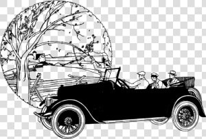 Classic Car compact Car antique Car   Classic Car Line Art  HD Png Download