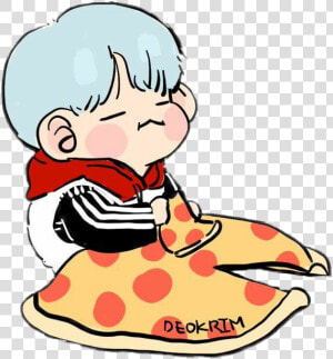 Pizza Bts Yoongi Bts Chibi Kawaii Bagtansonyeondan   Bts Suga Chibi Dna  HD Png Download