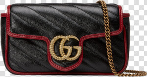 Gucci Marmont Super Mini Black Red  HD Png Download