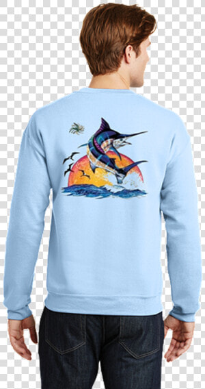 Outer Banks Sunrise Marlin Sweatshirt Deep Sea Fishing   Long sleeved T shirt  HD Png Download