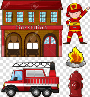 Fire Station Fireman And Transparent Png   Clipart Picture Of Fire Station  Png Download