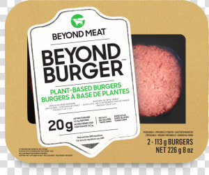 Uncooked Beyond Burgers In Its Brown  White  And Green   Beyond Meat Burger Canada  HD Png Download