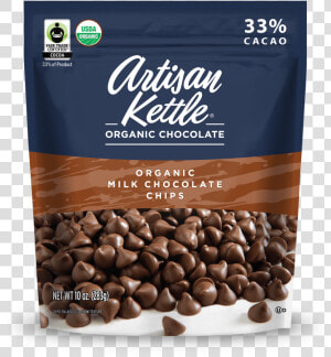 Organic Milk Chocolate Chips   Artisan Kettle Organic Chocolate Chips  HD Png Download