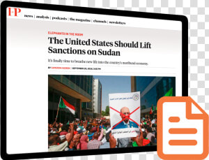 Cameron Hudson In Foreign Policy Magazine   Sudan  HD Png Download