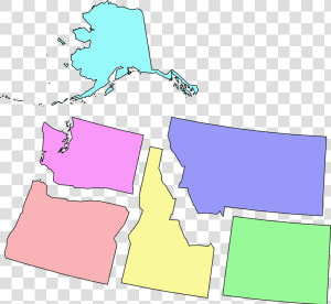 Usa  States  Northwest  Map  Alaska  Washington  Oregon   Oregon And Washington Vector  HD Png Download