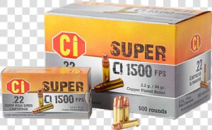 22lr 34grn Copper High Velocity Ammunition   Bullet  HD Png Download