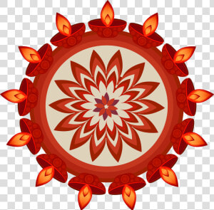 Diwali Oil Lamp   Png Download   Vector Rangoli Design Png  Transparent Png