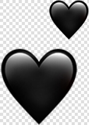  black  hearts  followme  emoji  iphone  iphoneemoji   Heart  HD Png Download