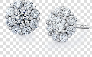 Cluster Stud Diamond Earrings   Png Download   Diamond Earrings Transparent Background  Png Download