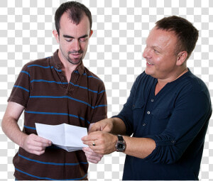 Man Holding Form And Support Worker Helping Him   Person Voting Png  Transparent Png