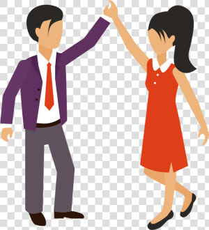 Excited Clipart Happy Man   Man And Woman Drawing  HD Png Download