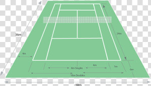 Dimensi Lapangan Tennis   Tennis  HD Png Download