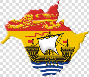 Nb Flag contour   New Brunswick Flag Map  HD Png Download