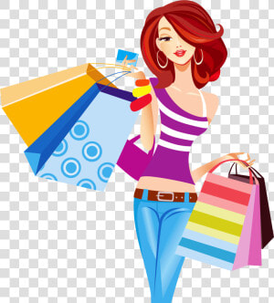 Fashon Shopping Png File   Girl With Shopping Bags Clipart  Transparent Png