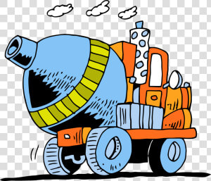 Cement Truck Going Clipart Png   Cute Cement Mixer Clipart Png  Transparent Png