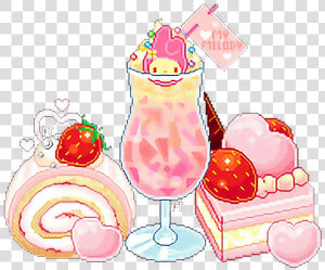  kawaii  food  cute  sticker  pixel  art  pixels  girly   Pixel Art Kawaii Food  HD Png Download